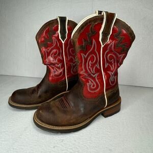 ARIAT Unbridled Roper Brown Leather Western Style 10010198 Boot Women's SIZE 6.5